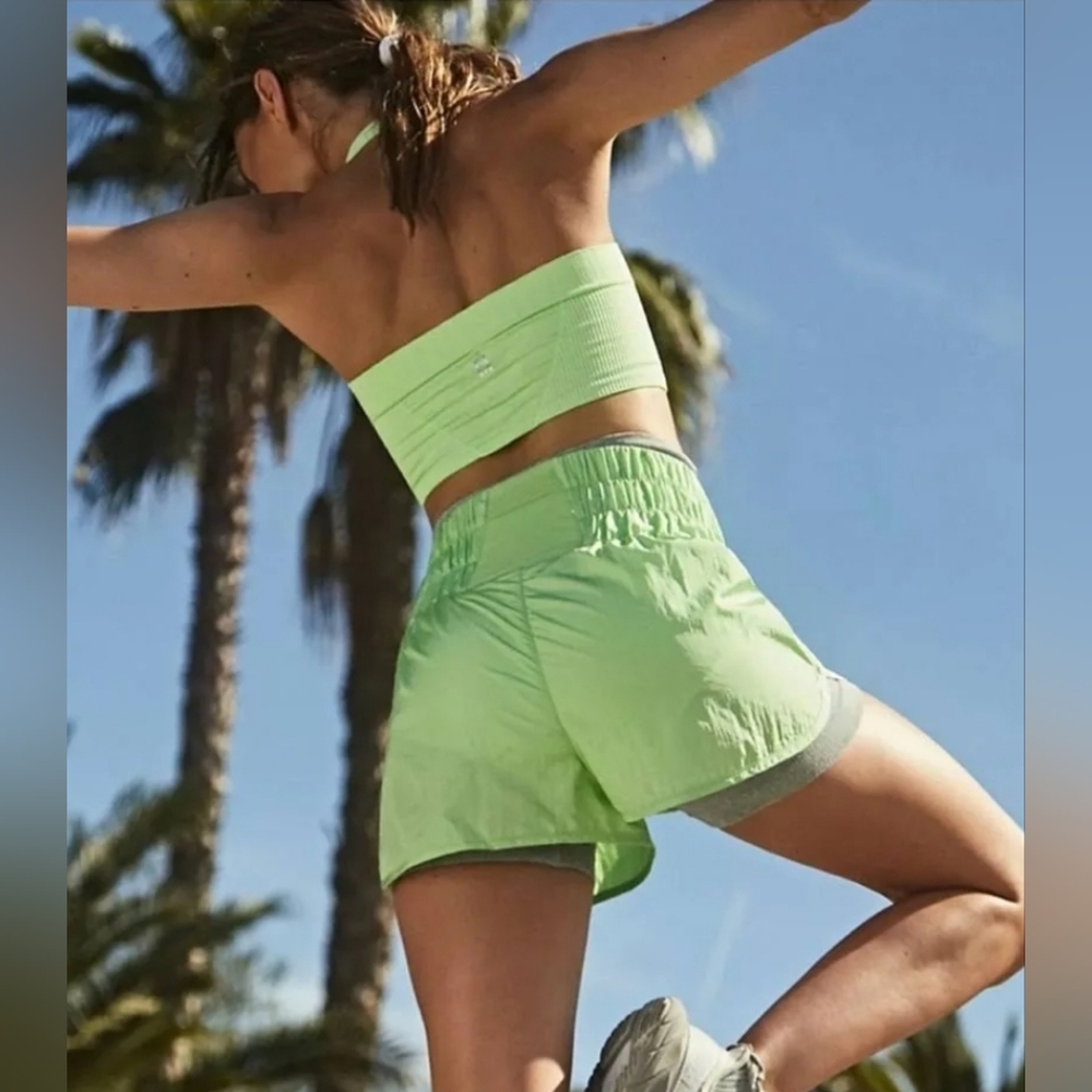 Free People Movement "The Way Home Shorts" Lime Green Size XL